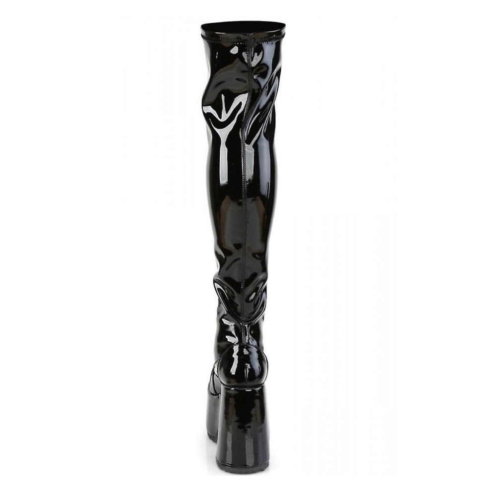 Demonia Black Over the Knee Boots - Picture 4 of 4